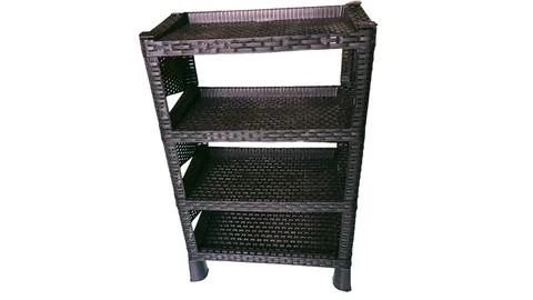 The shoe rack is black Stock Photos