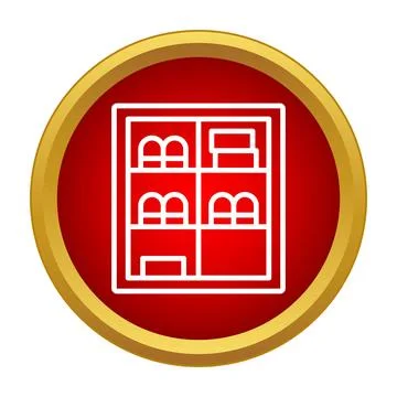 Shoe rack storing footwear with multiple compartments icon Stock Illustration