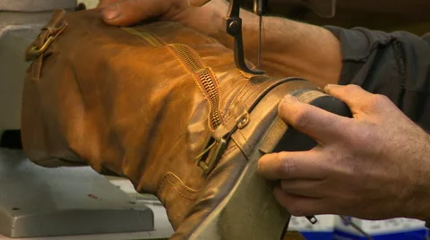Shoe Repair Machine Stitching Boot  Video stock 60965858