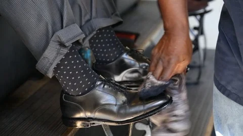 Shoe Shining Stock Footage 124496304