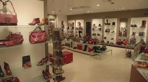 Shoe shop. camera walking Stock Footage 53080973
