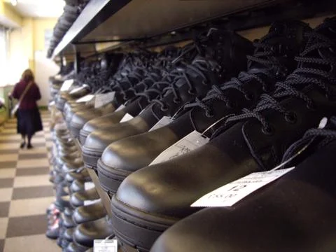 Shoe shop view Stock Photos