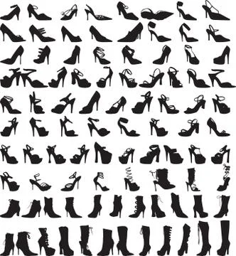 Shoe Silhouettes Stock Illustration
