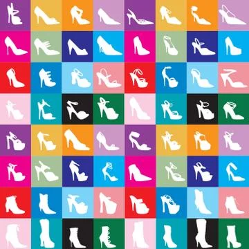 Shoe Silhouettes Stock Illustration