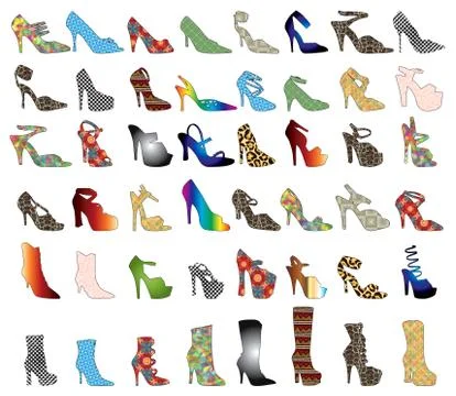 Shoe Silhouettes Stock Illustration