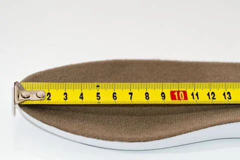 Shoe size measurement. Measure tape measure insoles. shoes size concept. cl.. Stock Photos