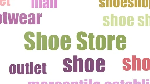 Shoe Store Word Cloud Animated On White Background Stock Footage 107204267