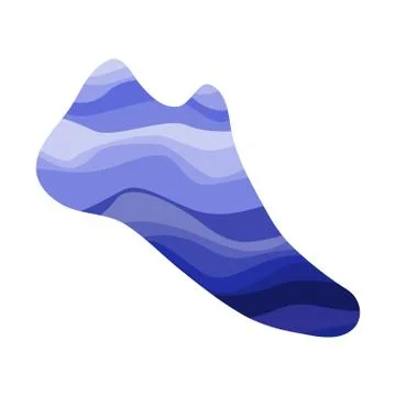 Shoe with a wavy blue pattern Stock Illustration