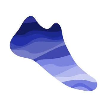 Shoe with a wavy blue pattern Stock Illustration
