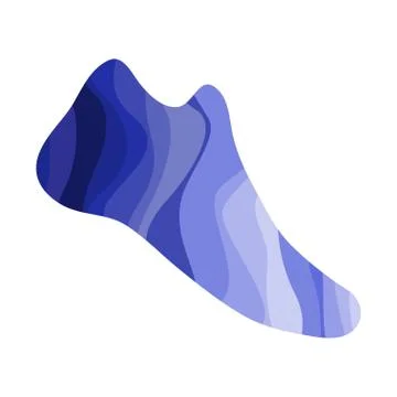 Shoe with a wavy blue pattern Stock Illustration