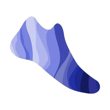 Shoe with a wavy blue pattern Stock Illustration