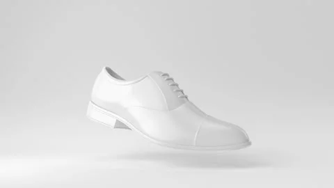 Shoe in white background. minimal concept idea creative. 3D render. Stock Footage 168721392