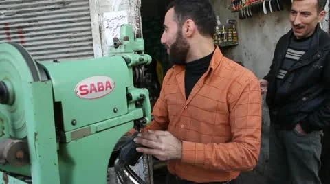 Shoemaker Aleppo, Syria Stock Footage 12747082
