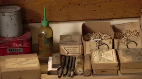 Shoemaker old working objects 스톡 동영상 233707264