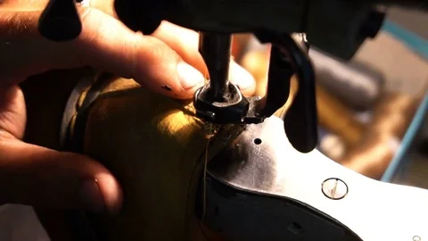 Shoemaker repairing shoes. Workshop Stock Footage 77872451