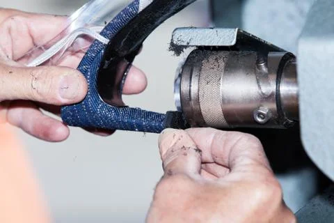 The shoemaker repairs a shoe Stock Photos
