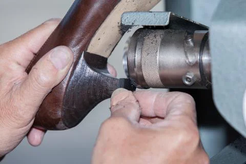 The shoemaker repairs a shoe Foto stock