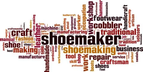 Shoemaker word cloud Stock Illustration
