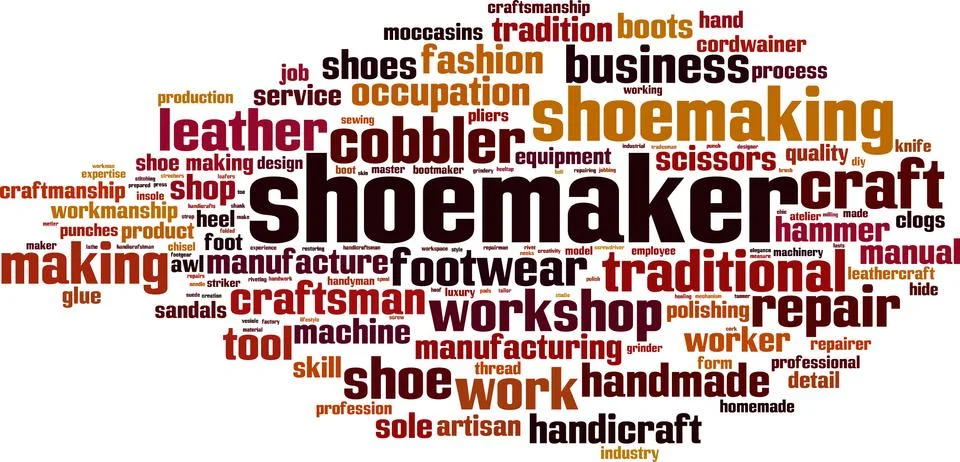 Shoemaker word cloud Stock Illustration