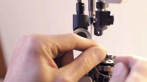 Shoemaker at work Stock Footage 111784040