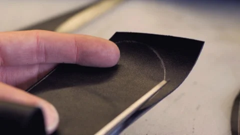 Shoemaker at work Stock Footage 111784078