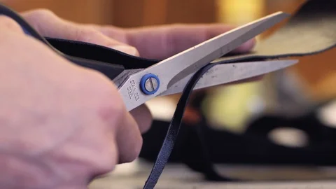 Shoemaker at work Stock Footage 111784147