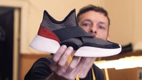 Shoemaker at work Stock Footage 111784229