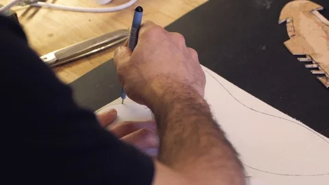 Shoemaker at work Stock Footage 111784362