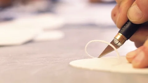 Shoemaker at work Stock Footage 111784482