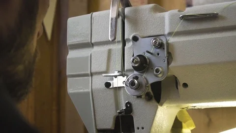Shoemaker at work Stock Footage 111784721
