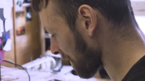 Shoemaker at work Stock Footage 111784763