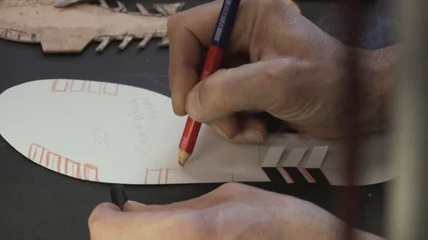 Shoemaker work process Stock Footage 106419674