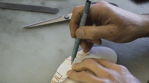 Shoemaker work process Stock Footage 106419839