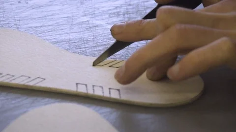 Shoemaker work process Stock Footage 106419881