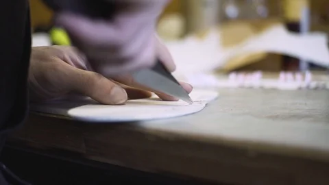 Shoemaker work process Stock Footage 106419969