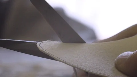 Shoemaker work process Stock Footage 106420105