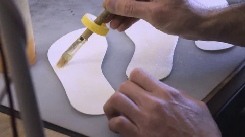 Shoemaker work process Stock Footage 106420255