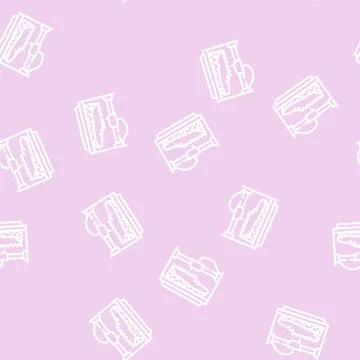 Shoes 3d printing line vector seamless pattern 스톡 일러스트