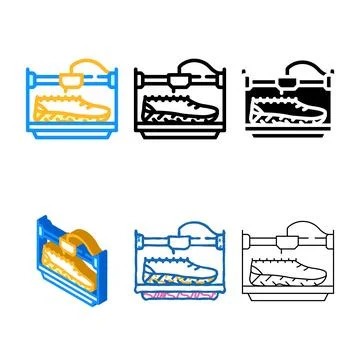 Shoes 3d printing range color icon vector Stock Illustration