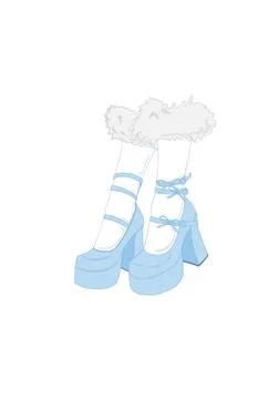 Shoes are blue Stock Illustration