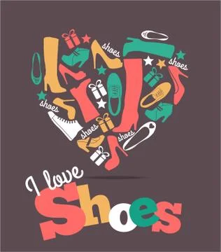 Shoes background. Stock Illustration