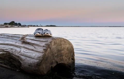 Shoes on beach Stock Photos