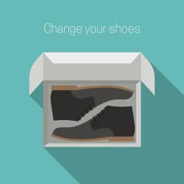 Shoes in box Stock Illustration
