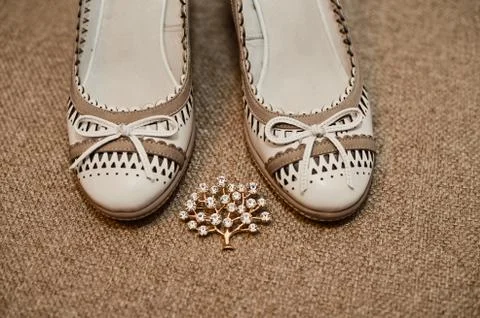 Shoes of the bride 9. Stock Photos