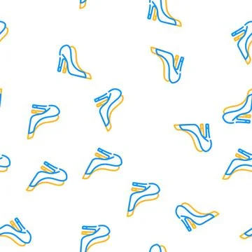 Shoes for bride vector seamless pattern Illustrazione stock