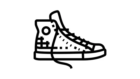 Shoes emo line icon animation Stock Footage 326129165
