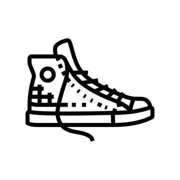 Shoes emo line icon vector illustration Stock Illustration