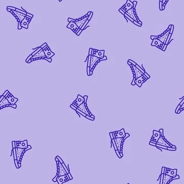 Shoes emo line seamless pattern 스톡 일러스트
