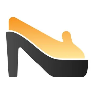 Shoes on heels flat icon. High heels color icons in trendy flat style. Woman Stock Illustration
