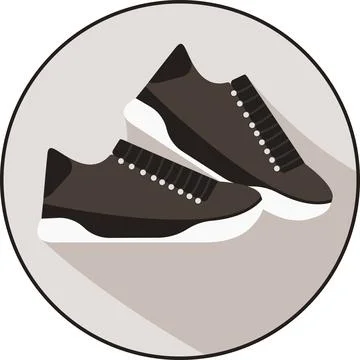 Shoes icon, featuring a sleek flat design that captures the essence of footwear. Stock Illustration